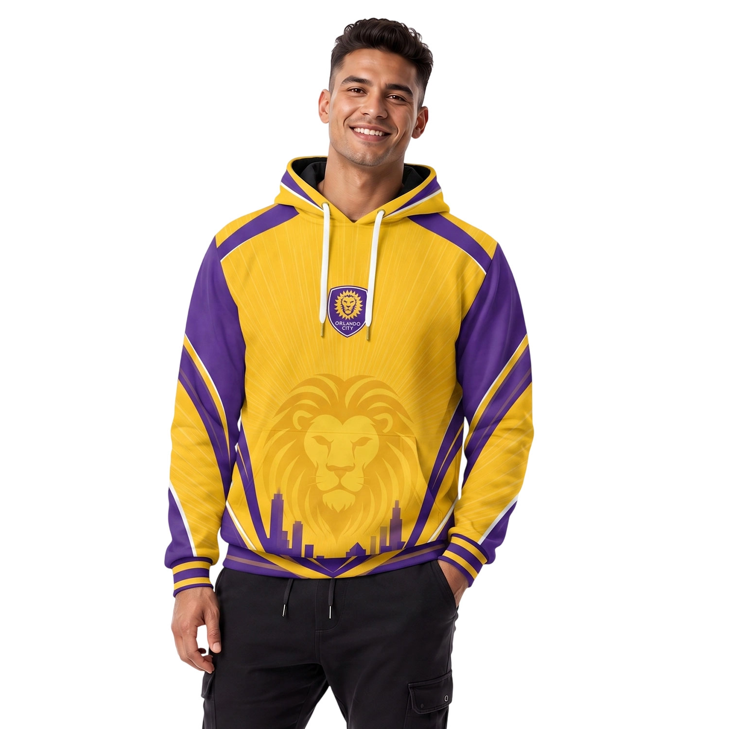 Orlando City SC Hoodie Custom Bold Gold Lion Style