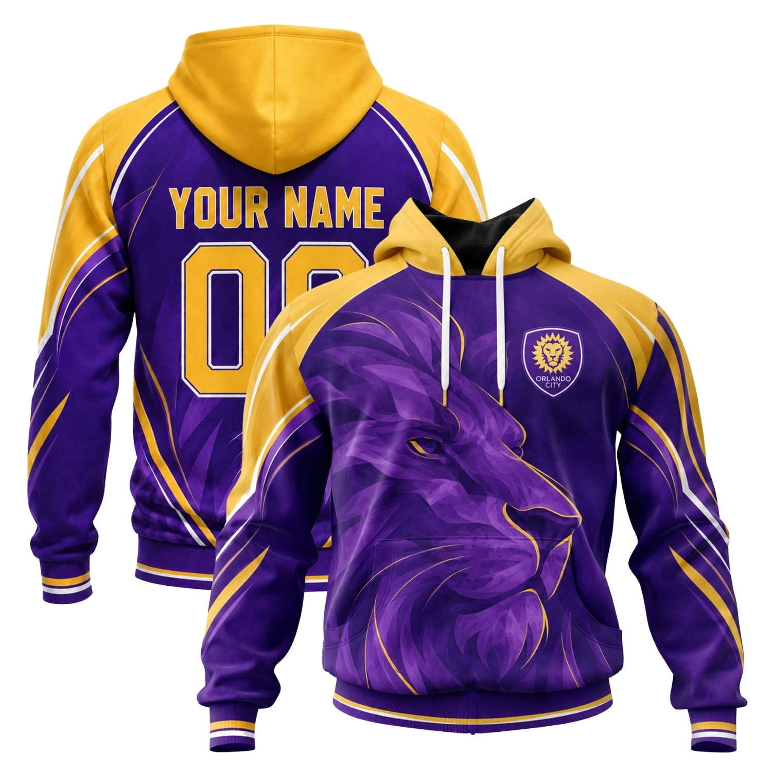 Orlando City Soccer Hoodie Custom Dynamic Lion Design