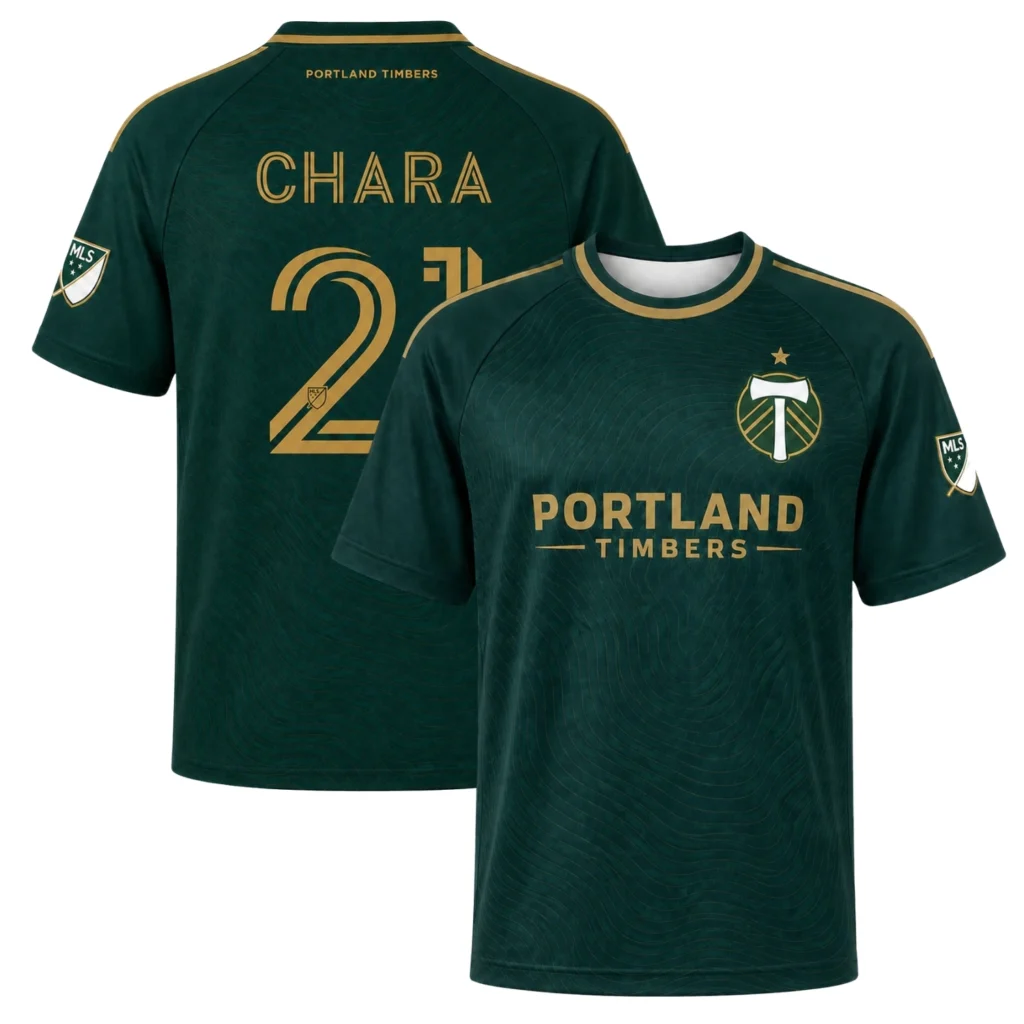 Portland Timbers Chara Jersey Elite Green Gold Style