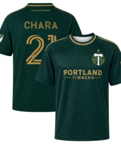 Portland Timbers Chara Jersey – Elite Green Gold Style
