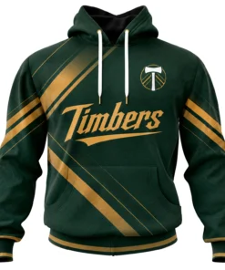 Portland Timbers Fan Hoodie Custom Elite Gold Stripe
