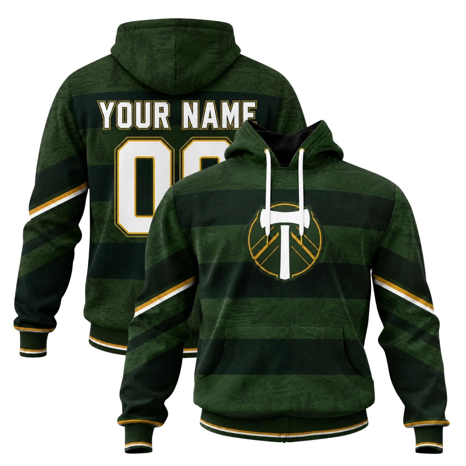 Portland Timbers Hoodie Custom Exclusive Forest Stripe