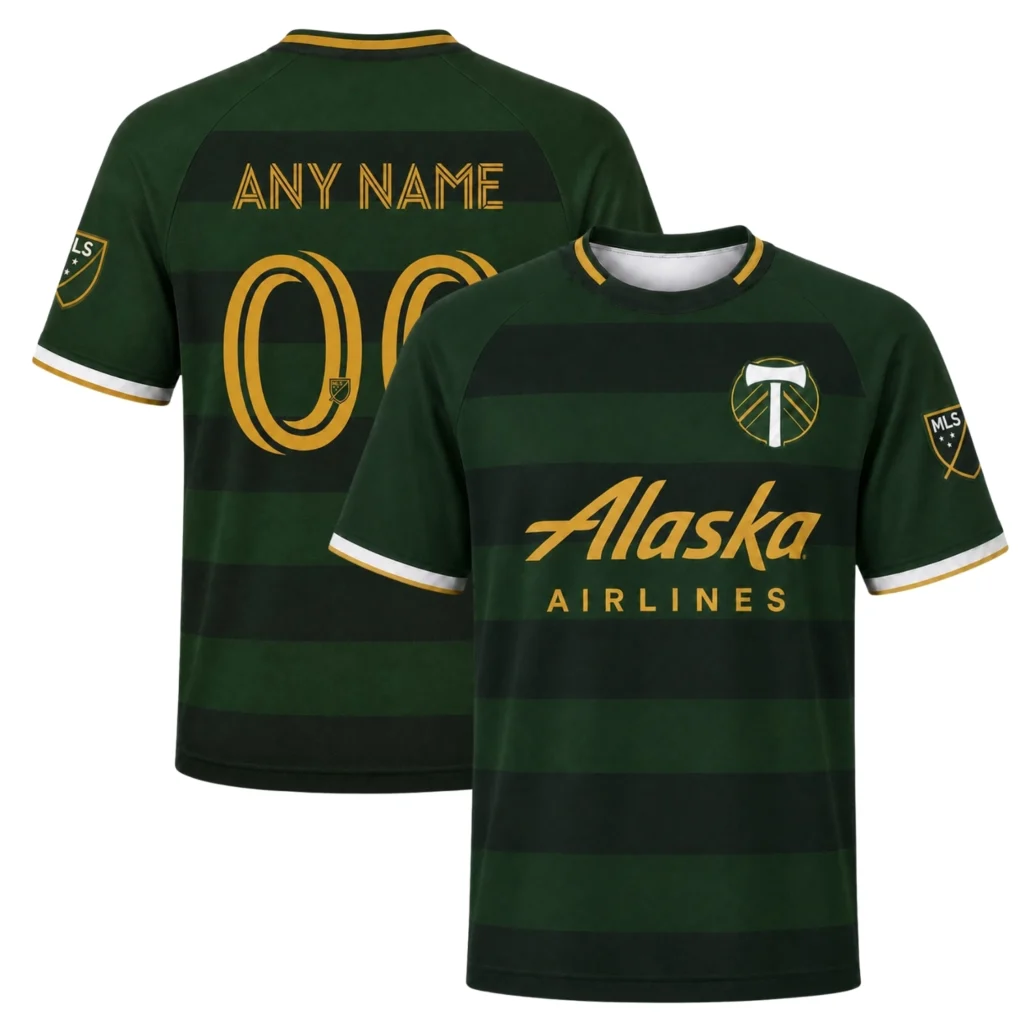 Portland Timbers Retro Jersey Stunning Green Stripe