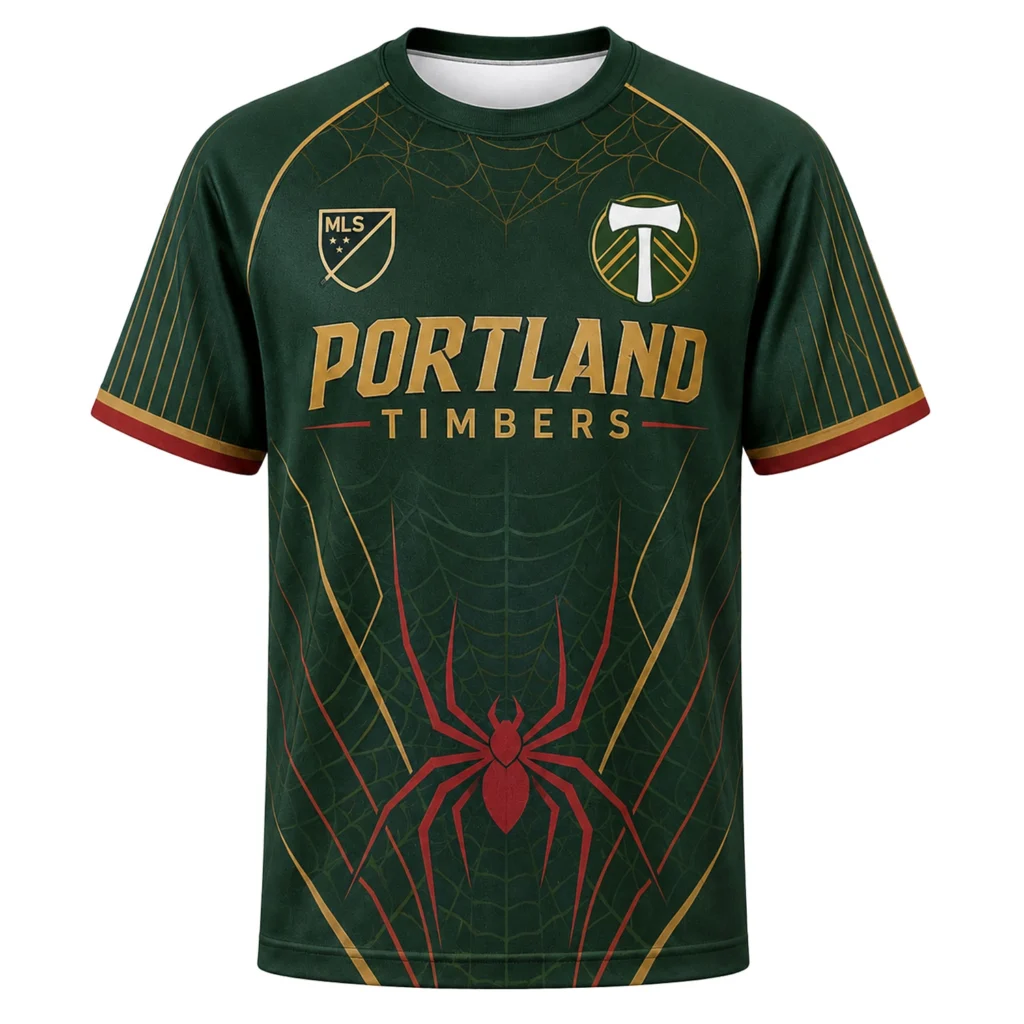 PTFC Jersey – Dynamic Spiderman Green Gold Style