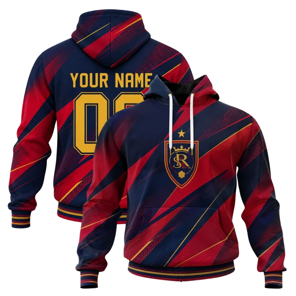 Real Salt Lake Hoodie Custom Bold Red Navy Style