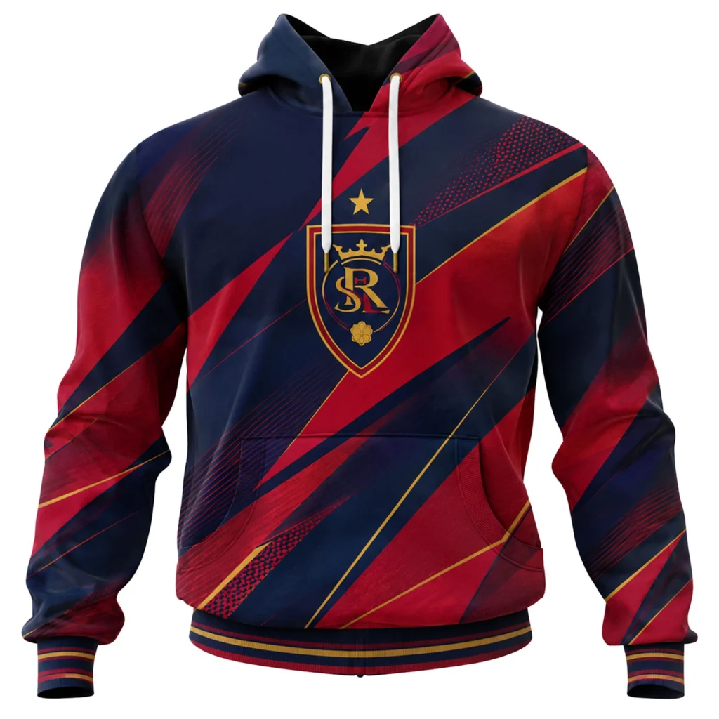 Real Salt Lake Hoodie Custom Bold Red Navy Style
