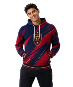 Real Salt Lake Hoodie Custom Bold Red Navy Style