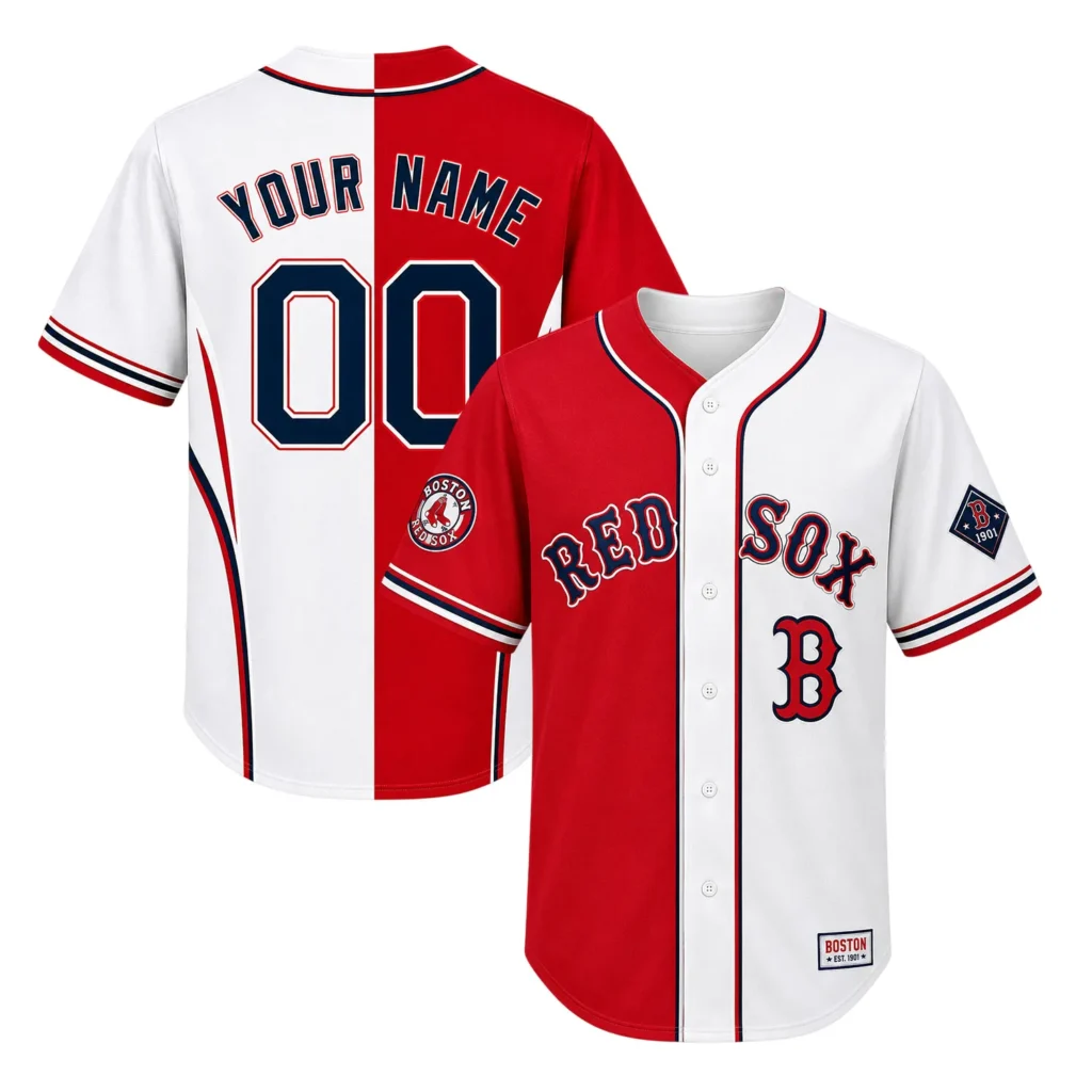 Red White Red Sox Jersey Custom Name – Vibrant Style