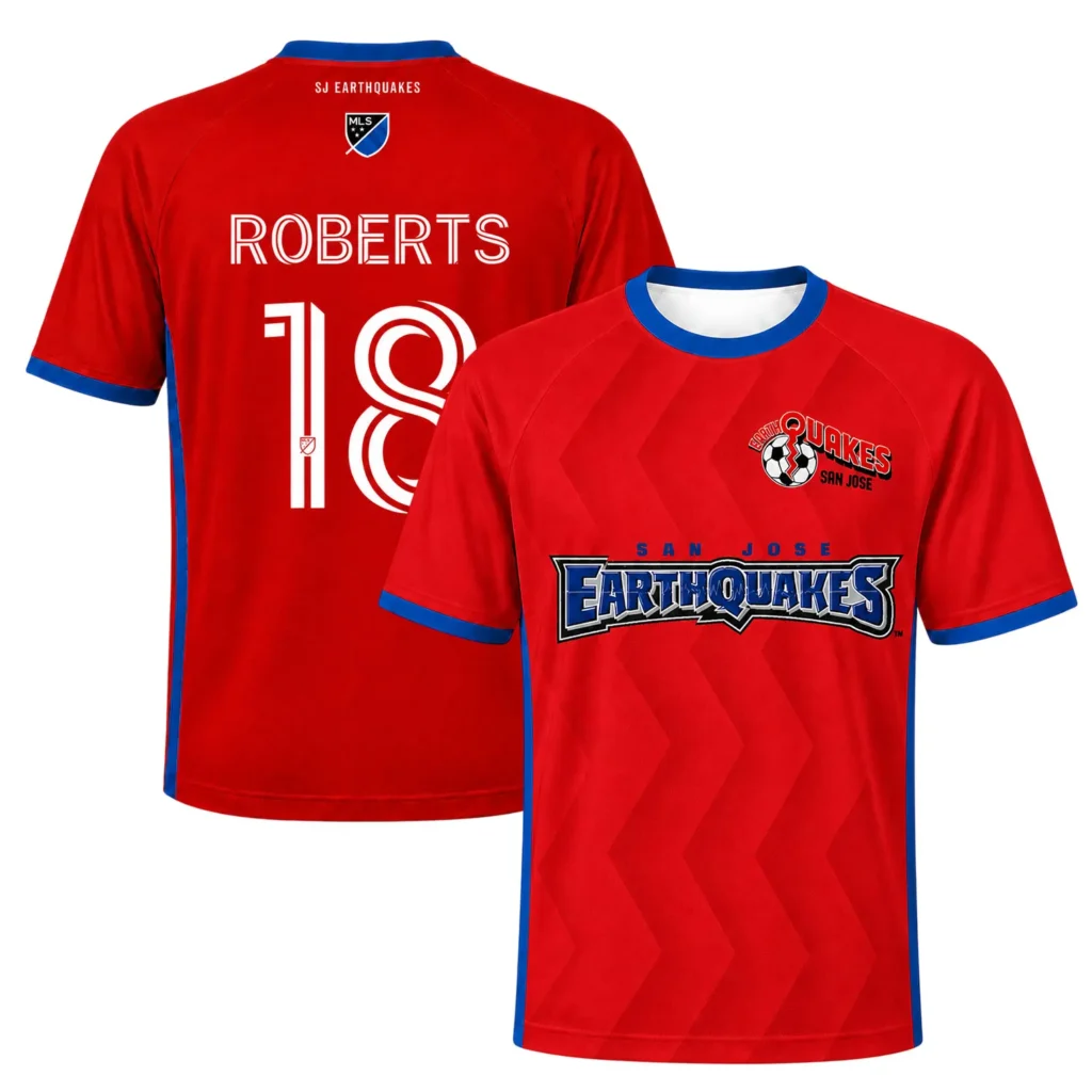 Reid Roberts SJ Earthquakes Red Jersey Vibrant Fresh Fan Shirt