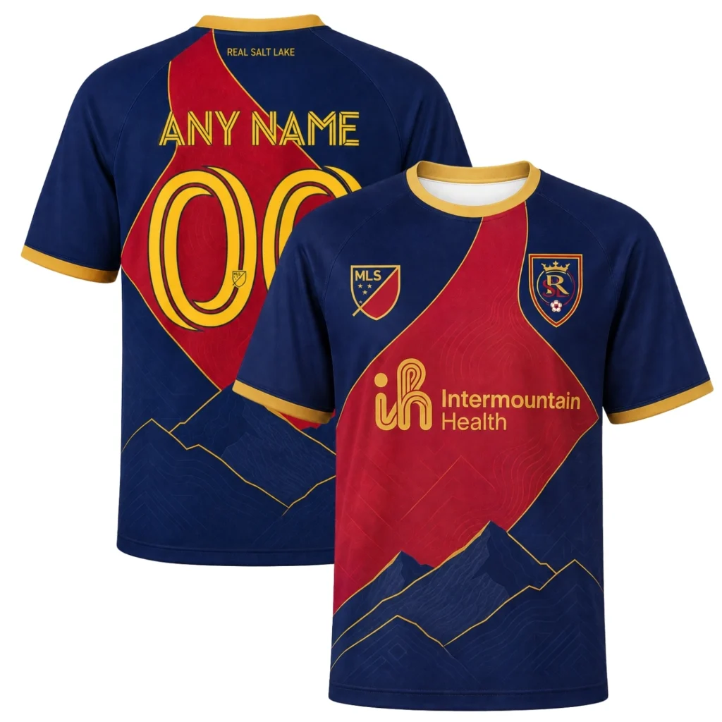 RSL Custom Name Jersey – Elite Navy Red Stripe