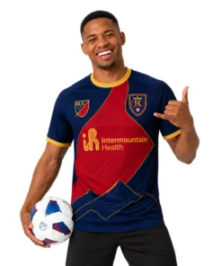 RSL Custom Name Jersey – Elite Navy Red Stripe
