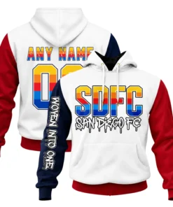 San Diego FC Floral Hoodie Custom Trendy Woven Into One White