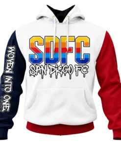 San Diego FC Floral Hoodie Custom Trendy Woven Into One White