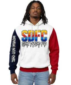 San Diego FC Floral Hoodie Custom Trendy Woven Into One White