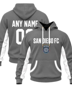 San Diego FC Grey Hoodie - Bold Pullover Hoodie Custom