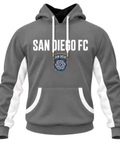 San Diego FC Grey Hoodie - Bold Pullover Hoodie Custom