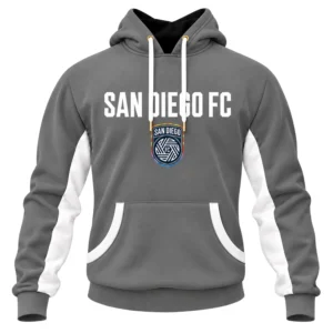 San Diego FC Grey Hoodie - Bold Pullover Hoodie Custom