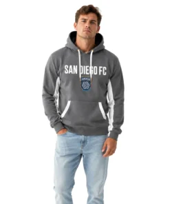 San Diego FC Grey Hoodie - Bold Pullover Hoodie Custom