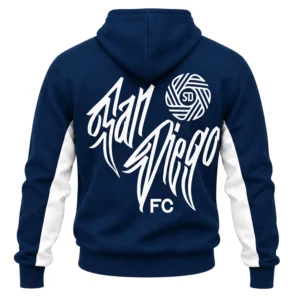 San Diego FC Hoodie Navy Bold Flow Graphic