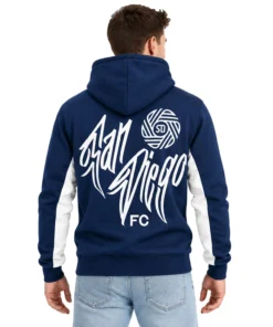 San Diego FC Hoodie Navy Bold Flow Graphic