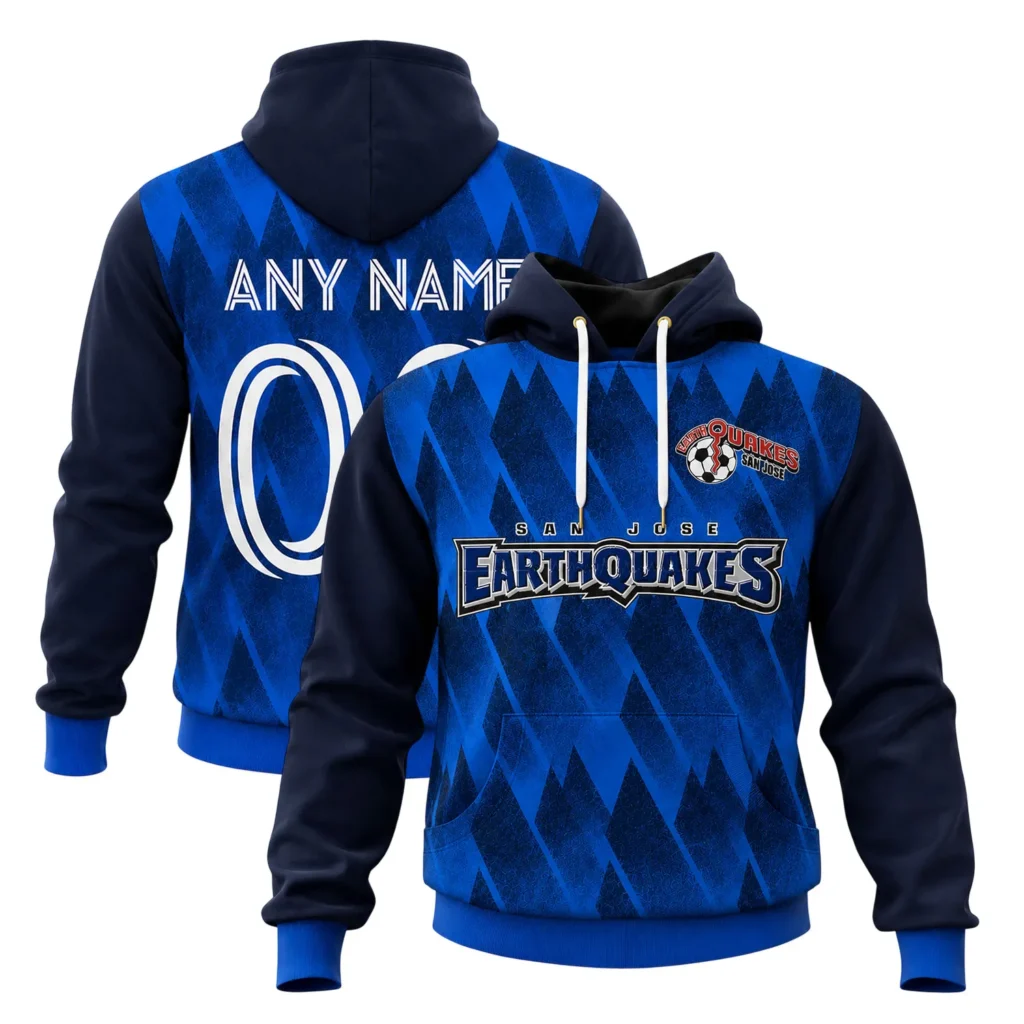 San Jose Earthquakes Hoodie Custom Name & Number – Bold Fan Gear