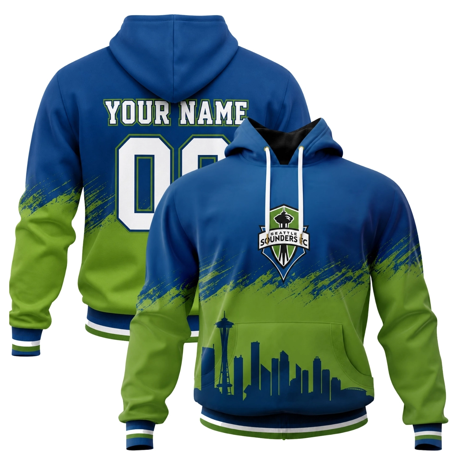 Seattle Sounders FC Hoodie Custom Bold Skyline Style