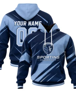 Sporting Kansas City Soccer Hoodie Custom Vibrant Diagonal Graphic