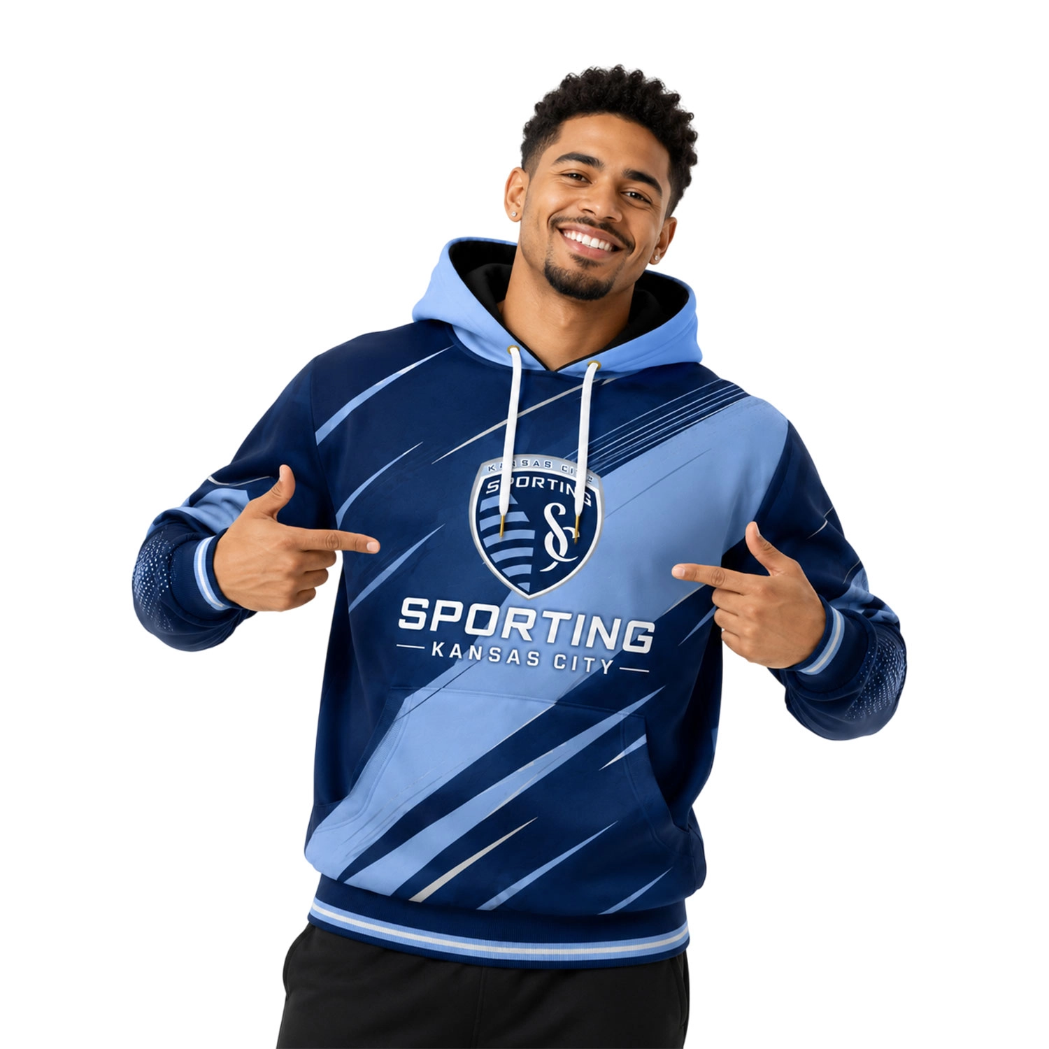 Sporting Kansas City Soccer Hoodie Custom Vibrant Diagonal Graphic