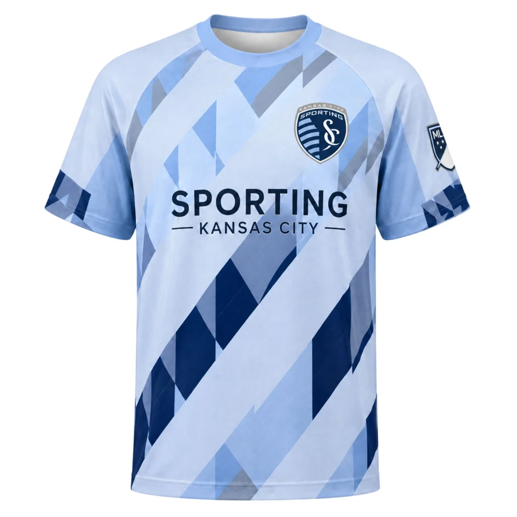 Sporting KC Custom Jersey Brilliant Geometric Style