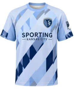 Sporting KC Custom Jersey Brilliant Geometric Style