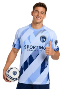 Sporting KC Custom Jersey Brilliant Geometric Style
