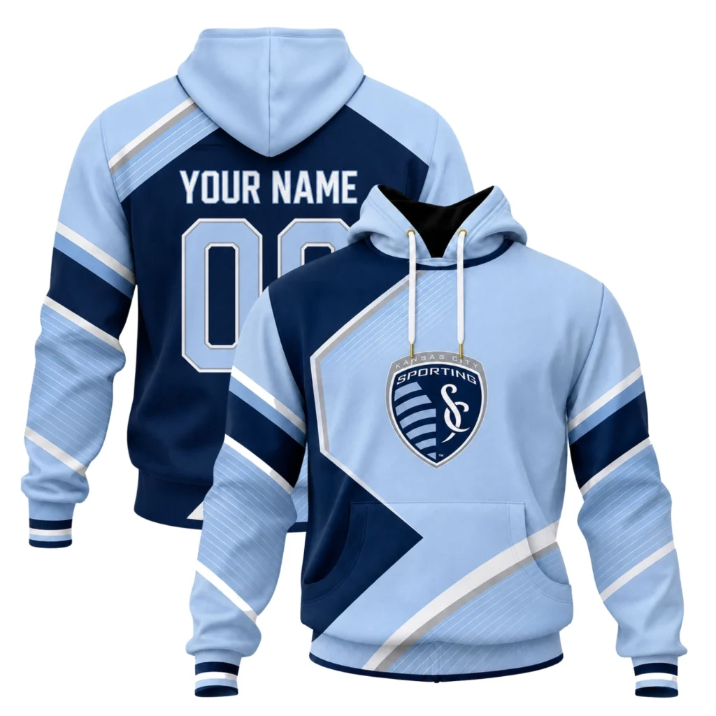 Sporting KC Fan Hoodie Custom Stunning Color Block Design