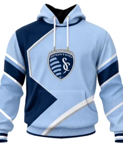 Sporting KC Fan Hoodie Custom Stunning Color Block Design