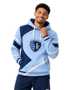 Sporting KC Fan Hoodie Custom Stunning Color Block Design