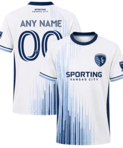 Sporting KC Fan Jersey Custom Vibrant Vertical Lines