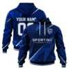 Sporting KC Soccer Hoodie Custom Exclusive Navy Chevron