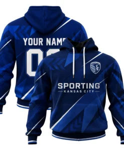 Sporting KC Soccer Hoodie Custom Exclusive Navy Chevron
