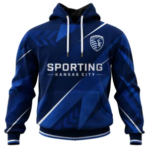 Sporting KC Soccer Hoodie Custom Exclusive Navy Chevron