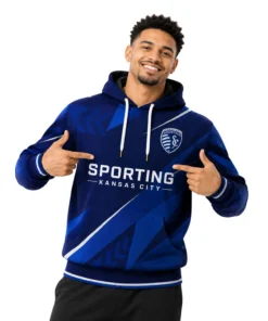 Sporting KC Soccer Hoodie Custom Exclusive Navy Chevron
