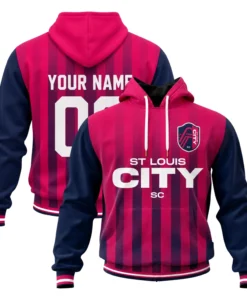 St Louis CITY Custom Hoodie Dynamic Red Navy Style