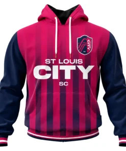St Louis CITY Custom Hoodie Dynamic Red Navy Style