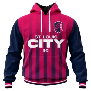 St Louis CITY Custom Hoodie Dynamic Red Navy Style
