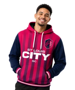 St Louis CITY Custom Hoodie Dynamic Red Navy Style