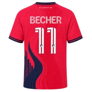 St Louis CITY SC Becher Jersey Custom Elite Red Wave