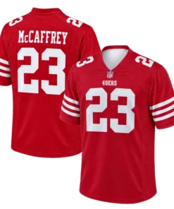 49ers Christian McCaffrey Scarlet Jersey Bold Home Game