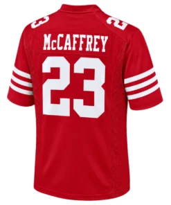 49ers Christian McCaffrey Scarlet Jersey Bold Home Game