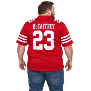 49ers Christian McCaffrey Scarlet Jersey Bold Home Game
