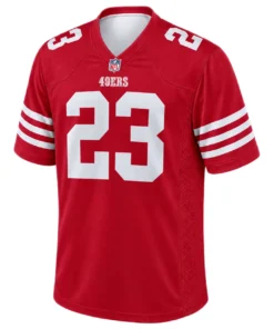 49ers Christian McCaffrey Scarlet Jersey Bold Home Game