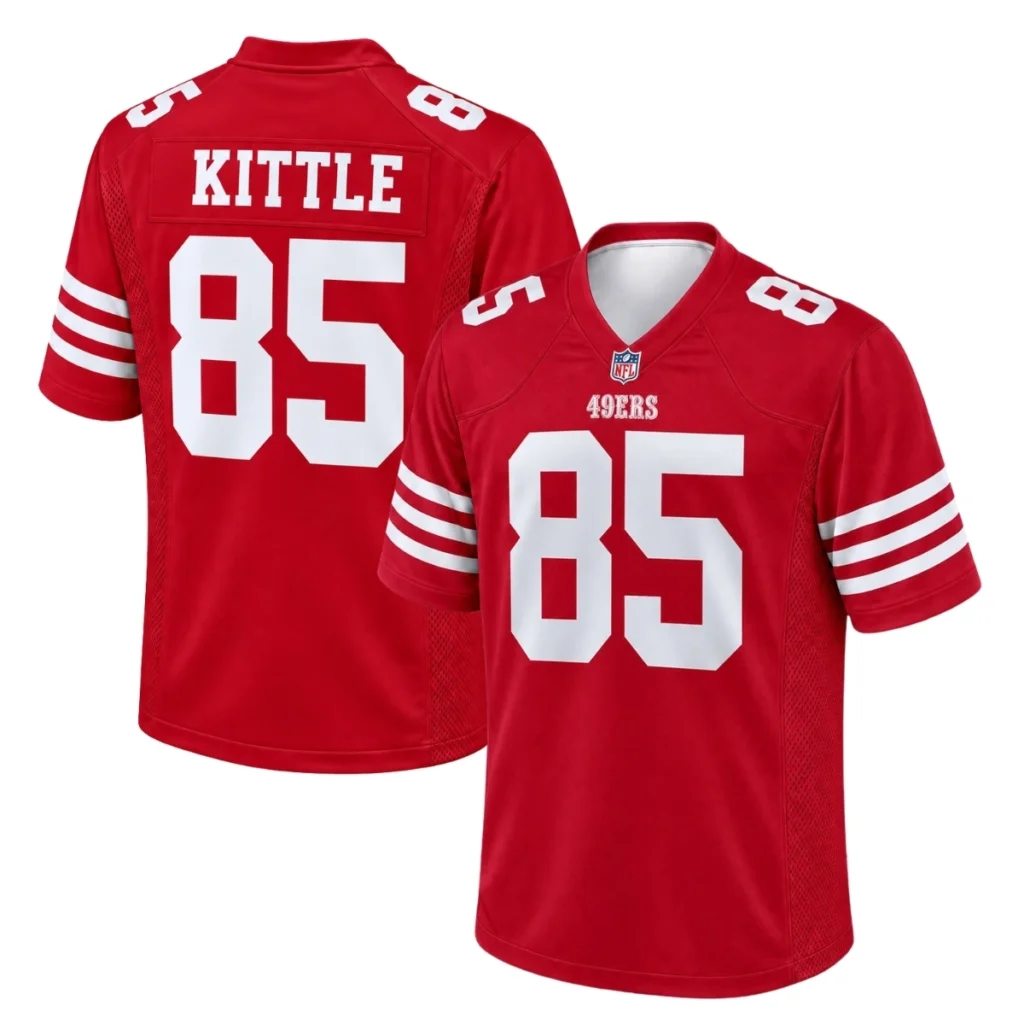 49ers George Kittle Jersey Powerful Scarlet Home Style