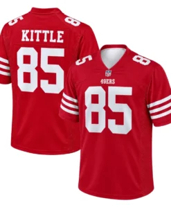49ers George Kittle Jersey Powerful Scarlet Home Style